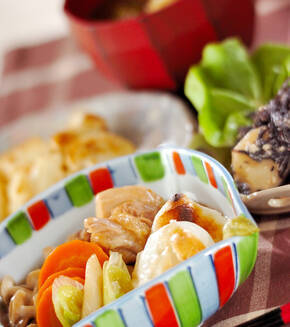 鶏と餅の治部煮の献立