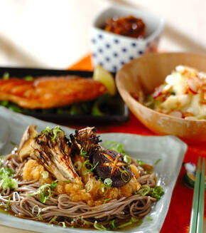 あぶりキノコのさっぱりそばの献立