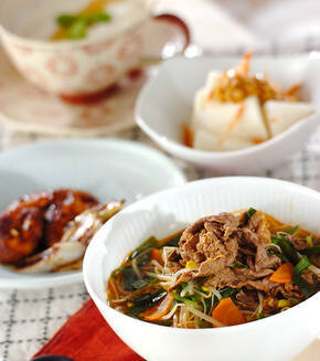 クッパ風春雨スタミナスープの献立