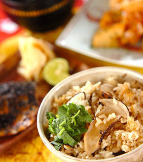 ぜいたくに！松茸のみの松茸ご飯の献立