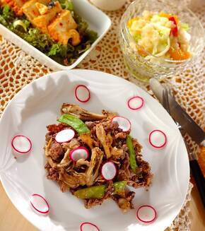 牛肉のマスタード炒めの献立