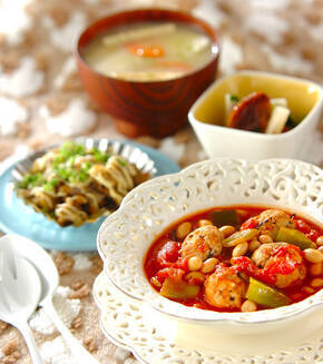 おからヒジキの鶏団子トマト煮の献立