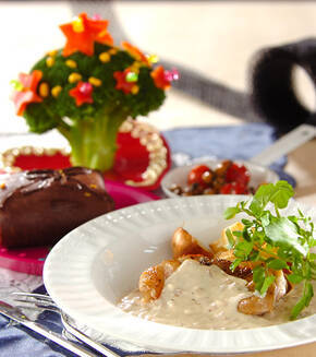 チキンソテー・ポルチーニソースの献立