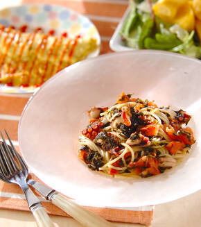 タコの磯パスタの献立