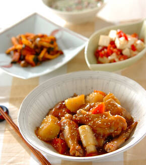 手羽肉の中華風煮込みの献立