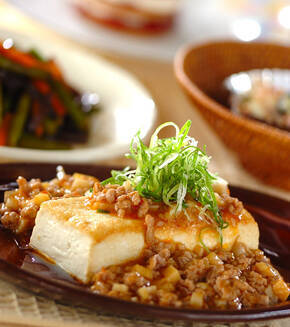 マーボーソースがけ豆腐ステーキの献立