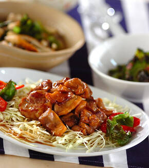 鶏肉のショウガ焼きの献立