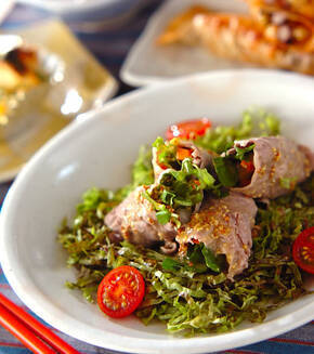 牛しゃぶの野菜巻きの献立