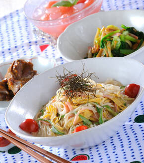 ねばとろ素麺の献立