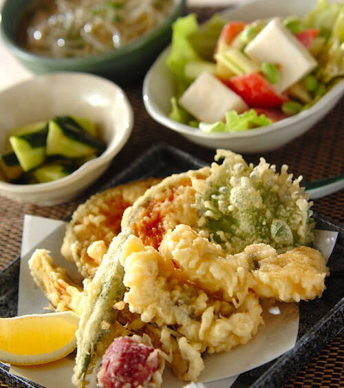 夏野菜の天ぷら盛り合わせ の献立 レシピ E レシピ 料理のプロが作る簡単レシピ 09 07 14公開の献立です