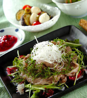 牛しゃぶしゃぶの梅ダレの献立