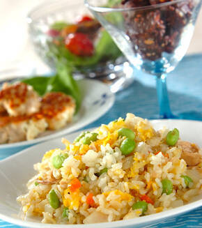 枝豆ガーリックチャーハンの献立