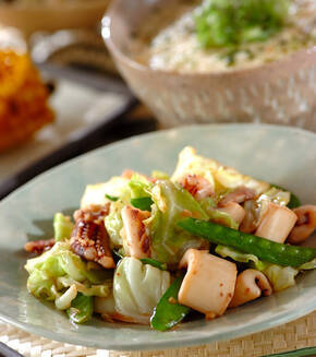 イカのショウガ炒めの献立