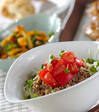 サッパリトマトのそぼろ丼の献立