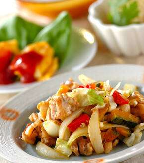 鶏肉のピーナッツみそ炒めの献立