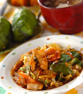 モツの炒め物の献立