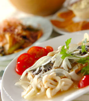 白身魚のマリネの献立