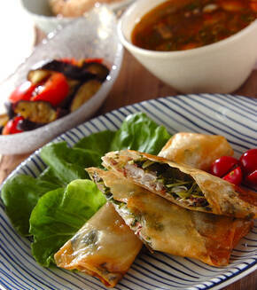 アジの春巻きの献立
