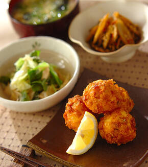明太コロッケの献立