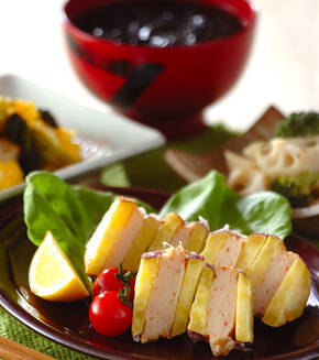 サツマイモのはさみ揚げの献立