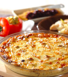 キノコのクリームオーブン焼きの献立