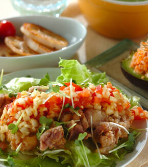 ボリュームから揚げのサラダ風の献立