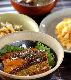 サンマの蒲焼き丼の献立