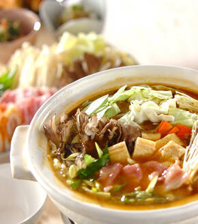 カレーポーク鍋の献立