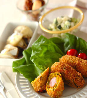 ソーセージ入りパンプキンコロッケの献立