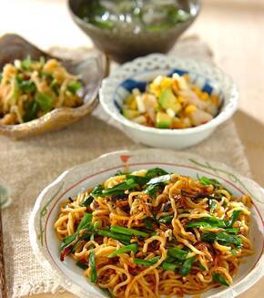 シンプル香味焼きそばの献立