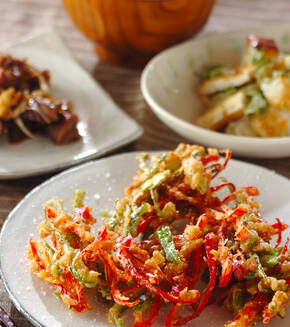 ピーマンのかき揚げの献立