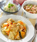 「鶏肉の簡単コーンクリーム炒め煮」の献立