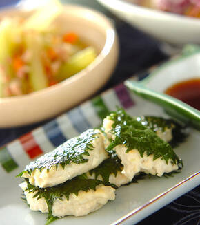 豆腐つくねの大葉包み焼きの献立