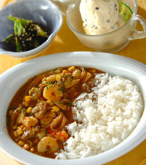 シーフードのミルキーカレーライスの献立