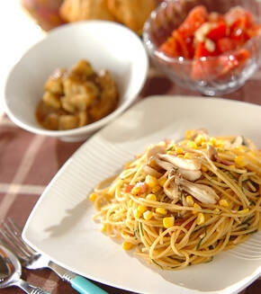 調味料2つ！大葉のバターしょうゆパスタの献立