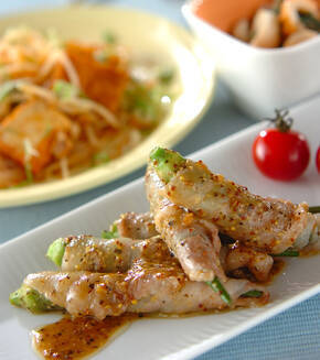 オクラの肉巻きソテーの献立