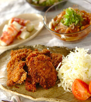 豚ヒレ肉のチーズ風味ソースカツの献立