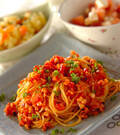 「タコミンチのトマトパスタ」の献立