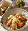 「揚げ鶏むね肉のポン酢がけ」の献立