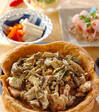 クリームキノコパイの献立