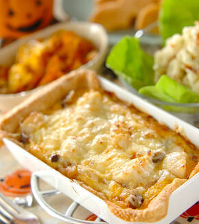 冷凍パイシートでつくるホタテとシメジのキッシュの献立