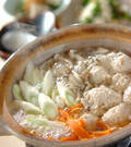 「ユズコショウ風味の鶏つくね鍋」の献立
