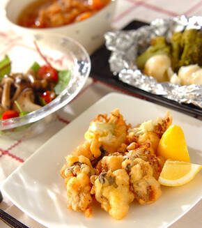 カキのチーズフリットの献立