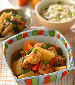鶏肉と里芋の煮物の献立
