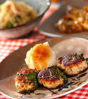 ナメタケ入り鶏つくねの献立