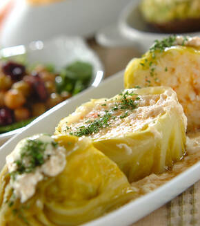 シーフードロールキャベツの献立