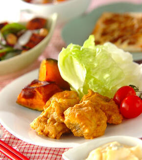 タラのカレー揚げタルタルソース添えの献立