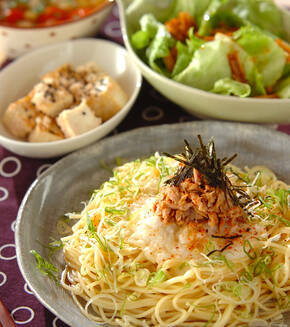 ダブルおろしパスタの献立