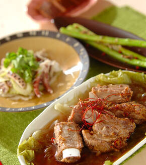 豚骨付きバラ肉の豆鼓蒸しの献立