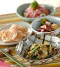 「ニラの柳川風」の献立